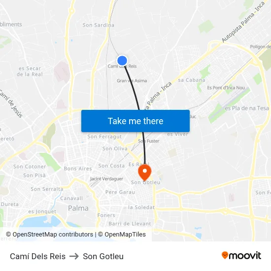 Camí Dels Reis to Son Gotleu map