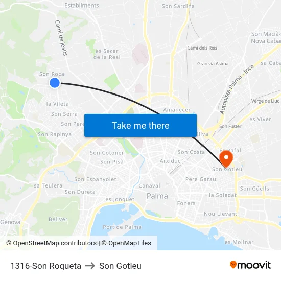 1316-Son Roqueta to Son Gotleu map