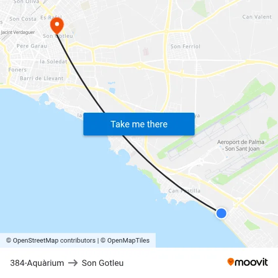 384-Aquàrium to Son Gotleu map