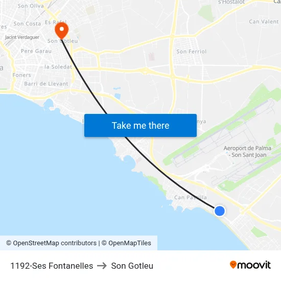 1192-Ses Fontanelles to Son Gotleu map