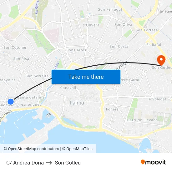 C/ Andrea Doria to Son Gotleu map