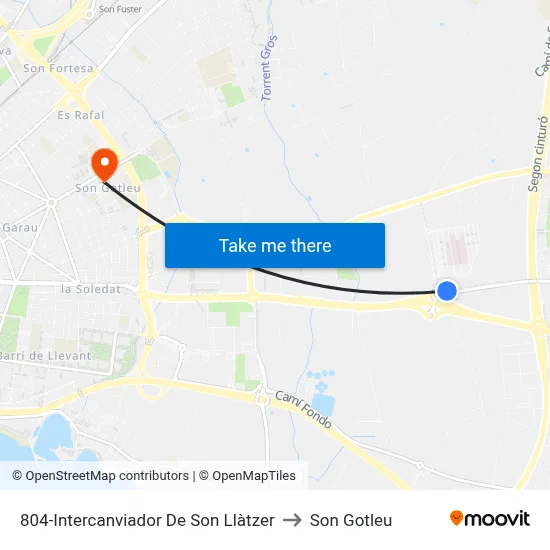 804-Intercanviador De Son Llàtzer to Son Gotleu map
