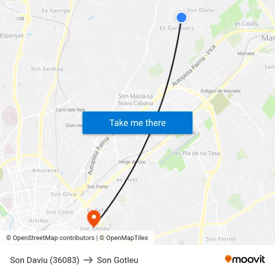 Son Daviu (36083) to Son Gotleu map