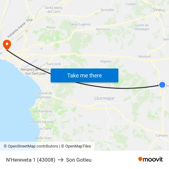 N'Hereveta 1 (43008) to Son Gotleu map