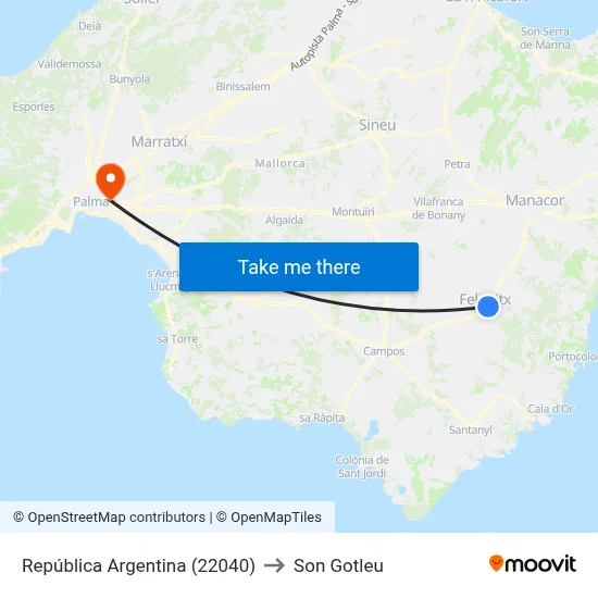 República Argentina (22040) to Son Gotleu map
