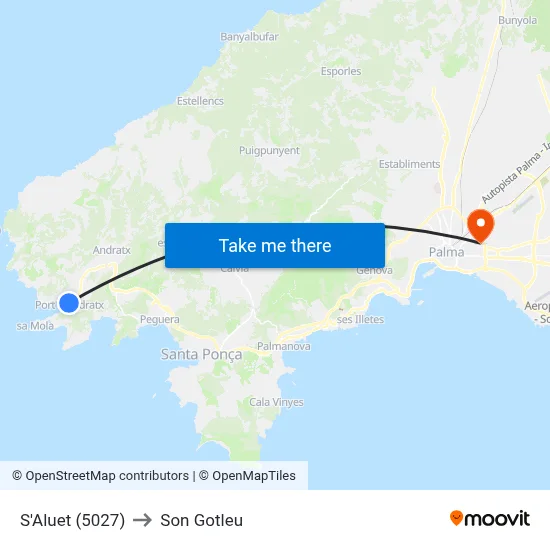 S'Aluet (5027) to Son Gotleu map