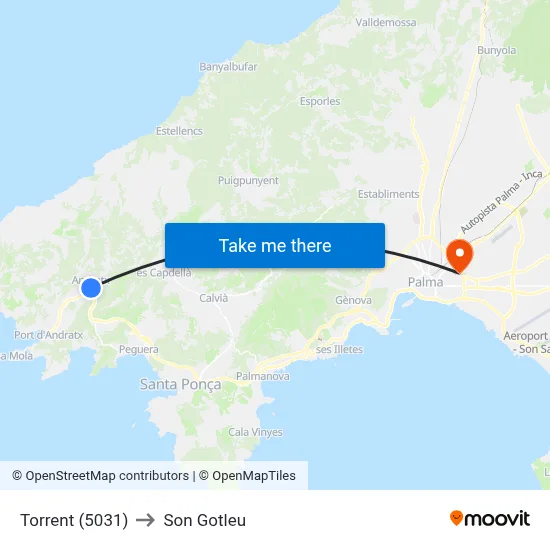 Torrent (5031) to Son Gotleu map