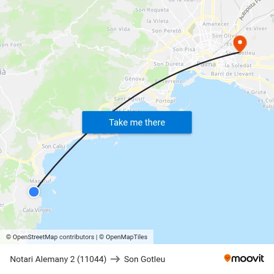 Notari Alemany 2 (11044) to Son Gotleu map