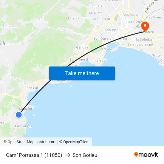 Camí Porrassa 1 (11050) to Son Gotleu map