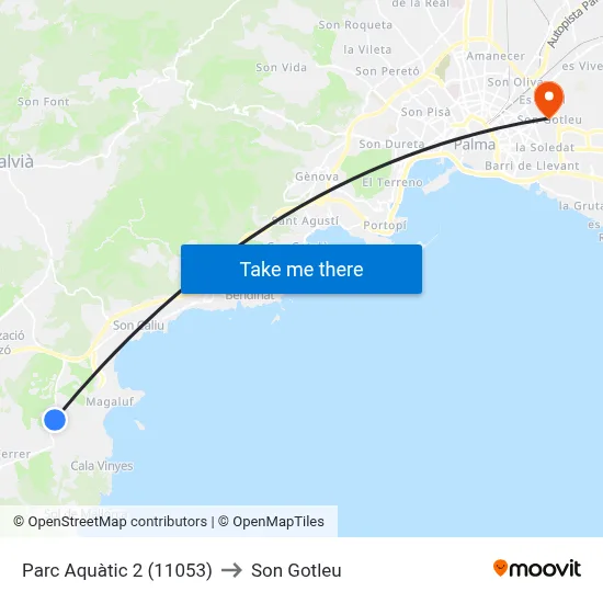 Parc Aquàtic 2 (11053) to Son Gotleu map
