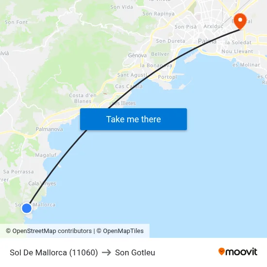 Sol De Mallorca (11060) to Son Gotleu map