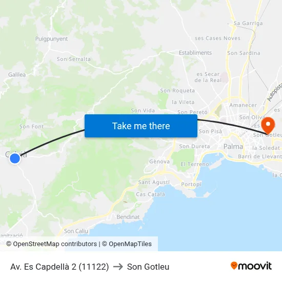 Av. Es Capdellà 2 (11122) to Son Gotleu map