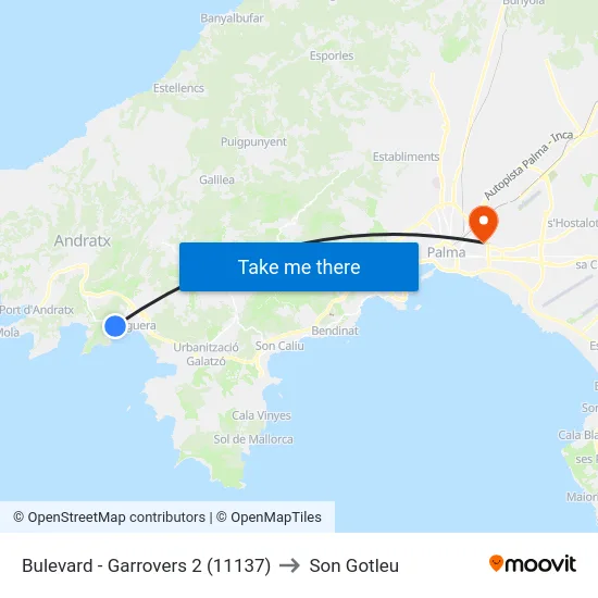 Bulevard - Garrovers 2 (11137) to Son Gotleu map