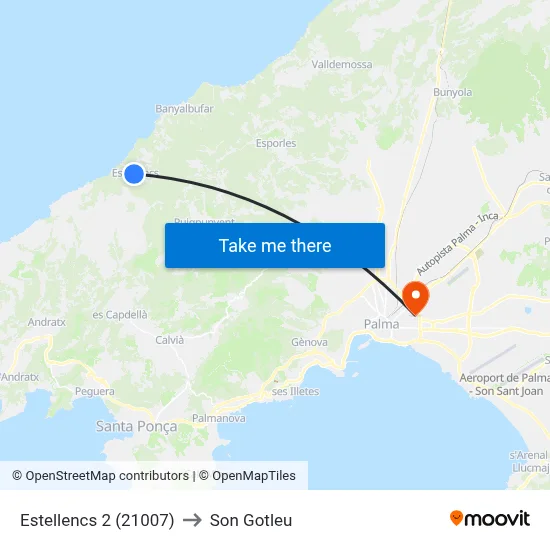 Estellencs 2 (21007) to Son Gotleu map