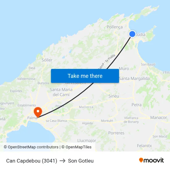 Can Capdebou (3041) to Son Gotleu map