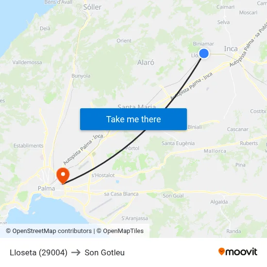 Lloseta (29004) to Son Gotleu map