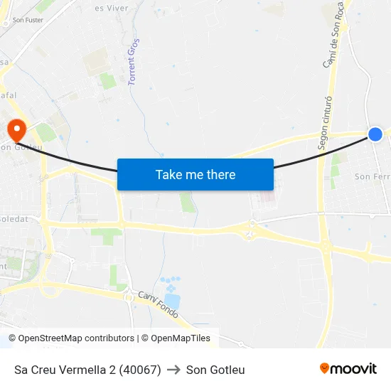 Sa Creu Vermella 2 (40067) to Son Gotleu map