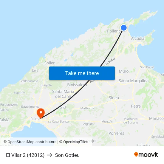 El Vilar 2 (42012) to Son Gotleu map