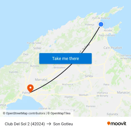 Club Del Sol 2 (42024) to Son Gotleu map