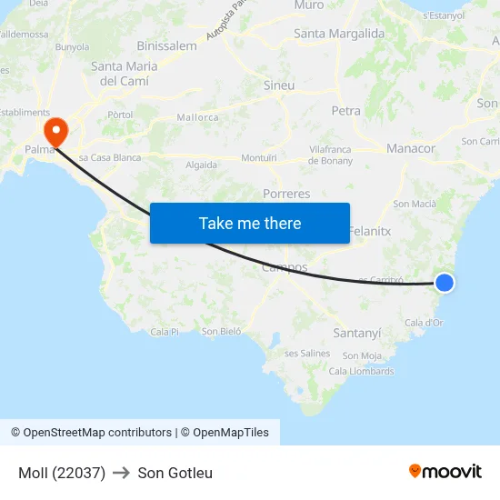 Moll (22037) to Son Gotleu map