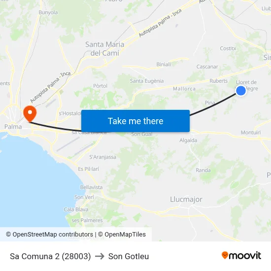 Sa Comuna 2 (28003) to Son Gotleu map