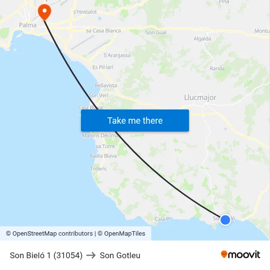 Son Bieló 1 (31054) to Son Gotleu map