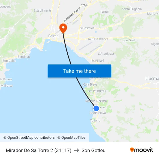 Mirador De Sa Torre 2 (31117) to Son Gotleu map