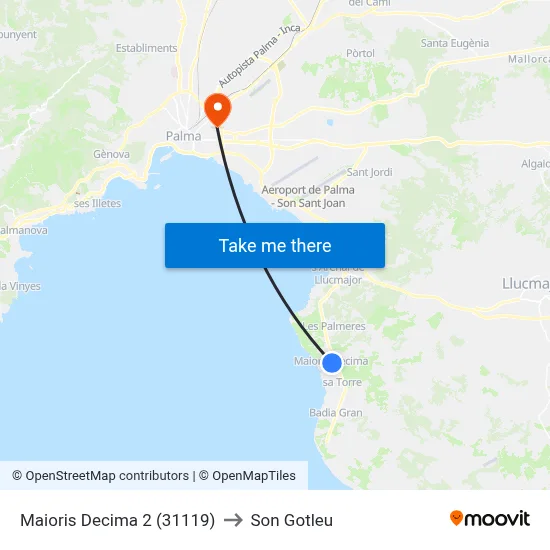Maioris Decima 2 (31119) to Son Gotleu map