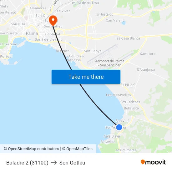 Baladre 2 (31100) to Son Gotleu map