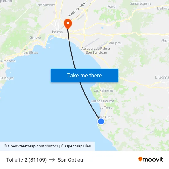 Tolleric 2 (31109) to Son Gotleu map