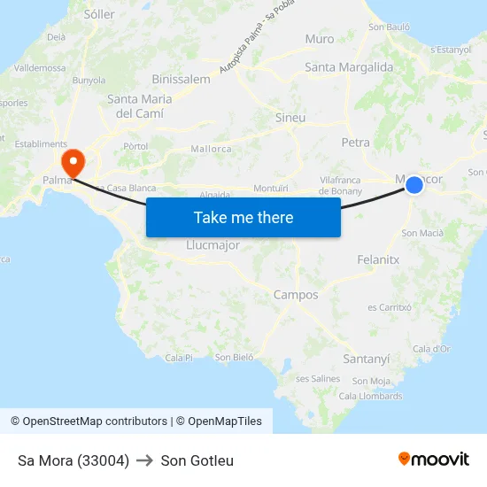 Sa Mora (33004) to Son Gotleu map