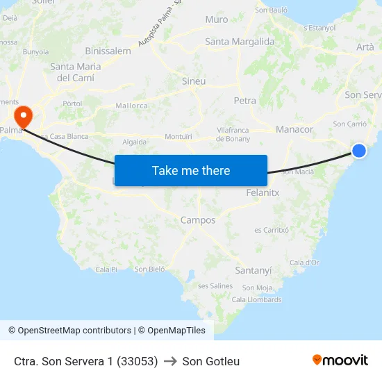 Ctra. Son Servera 1 (33053) to Son Gotleu map