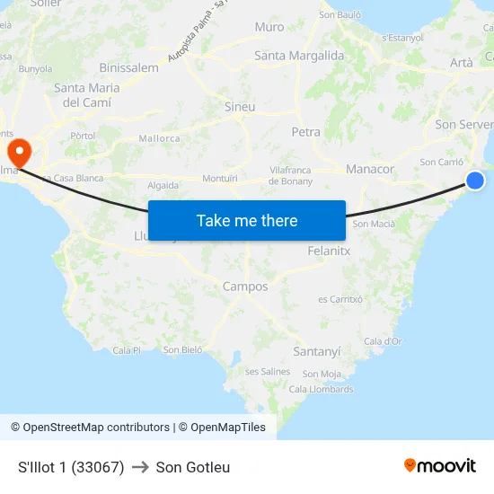 S'Illot 1 (33067) to Son Gotleu map