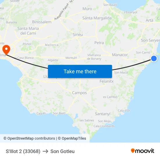 S'Illot 2 (33068) to Son Gotleu map