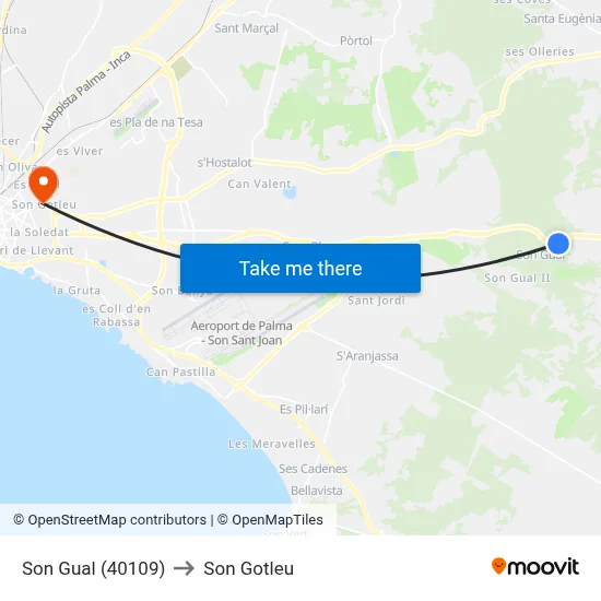 Son Gual (40109) to Son Gotleu map