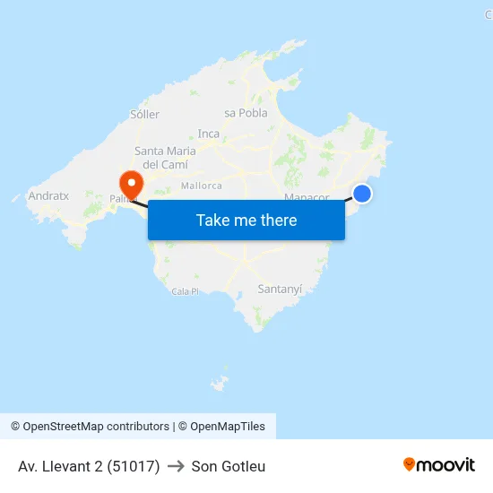 Av. Llevant 2 (51017) to Son Gotleu map