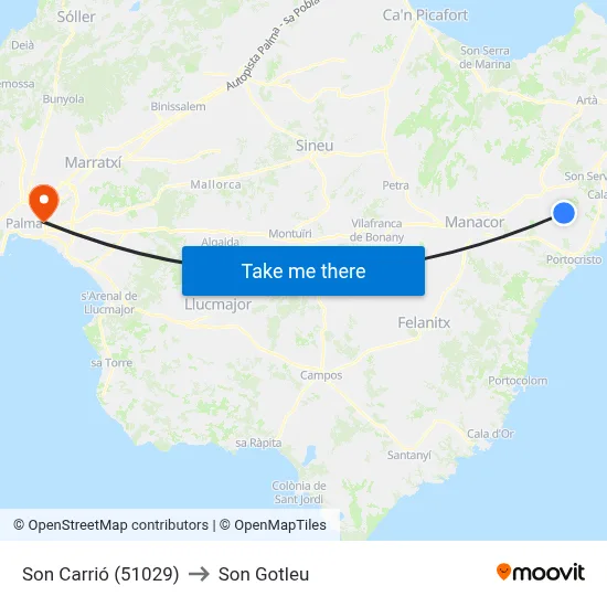 Son Carrió (51029) to Son Gotleu map