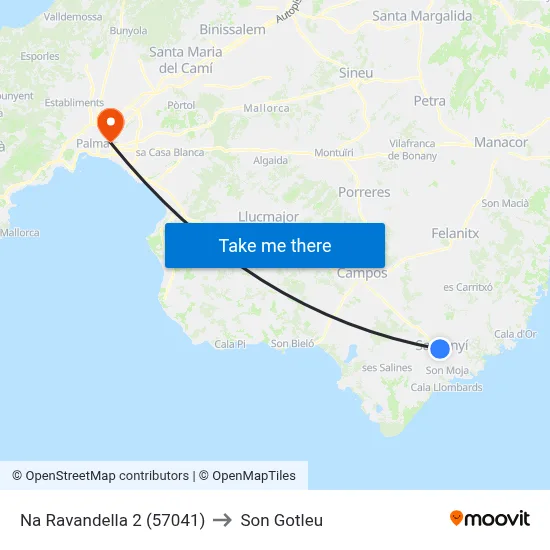 Na Ravandella 2 (57041) to Son Gotleu map