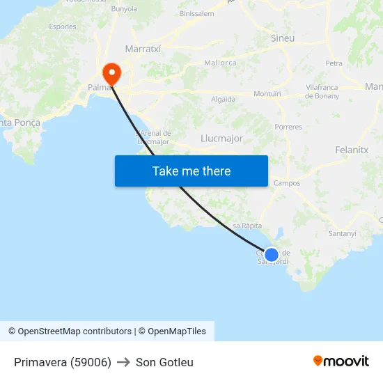Primavera (59006) to Son Gotleu map