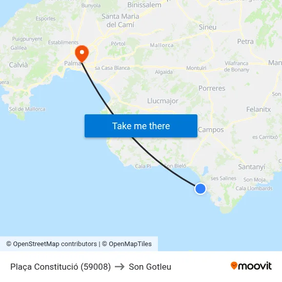 Plaça Constitució (59008) to Son Gotleu map