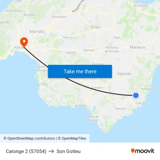 Calonge 2 (57054) to Son Gotleu map