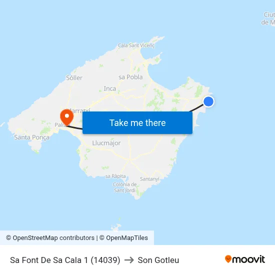 Sa Font De Sa Cala 1 (14039) to Son Gotleu map