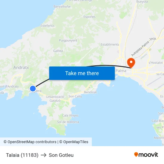 Talaia (11183) to Son Gotleu map