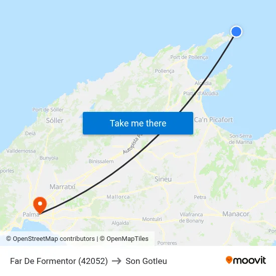 Far De Formentor (42052) to Son Gotleu map