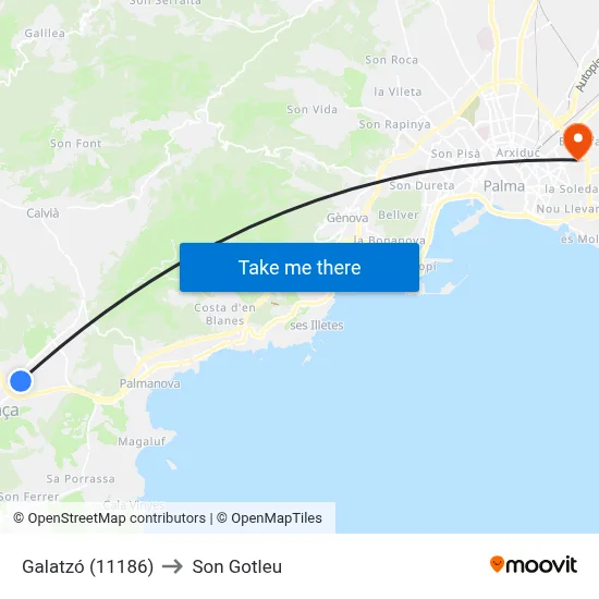 Galatzó (11186) to Son Gotleu map