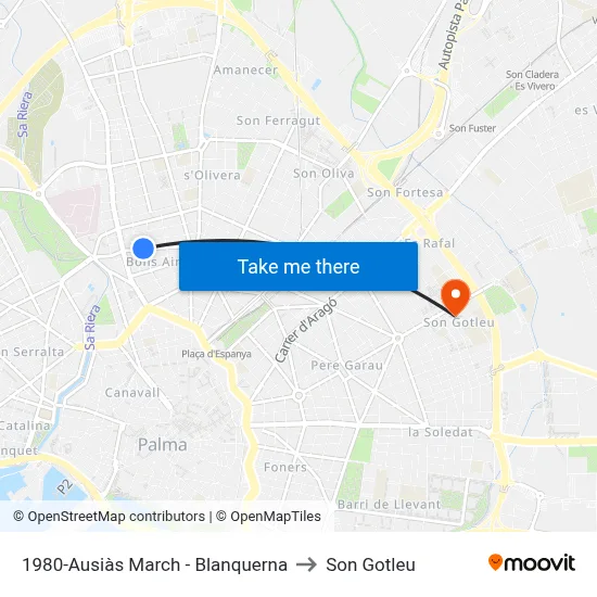 1980-Ausiàs March - Blanquerna to Son Gotleu map