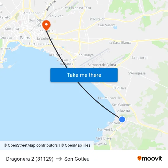 Dragonera 2 (31129) to Son Gotleu map