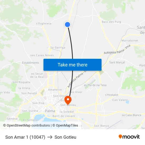 Son Amar 1 (10047) to Son Gotleu map