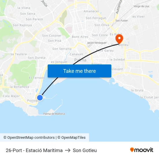 26-Port - Estació Marítima to Son Gotleu map