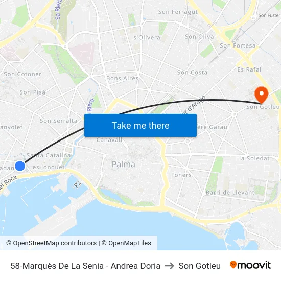 58-Marquès De La Senia - Andrea Doria to Son Gotleu map
